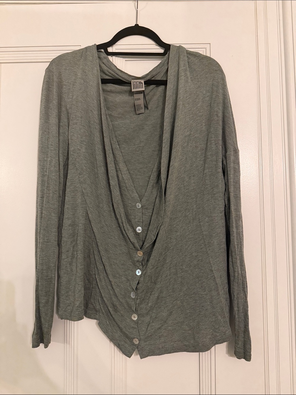 Lilith Sage Green Button-Front Women’s Top